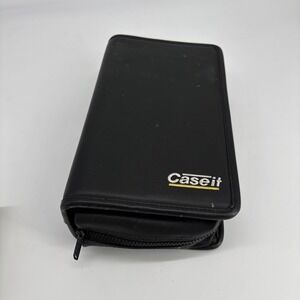 VTG Case It CD Holder Black Leather Zippered Media CD DVD Storage Organizer Case
